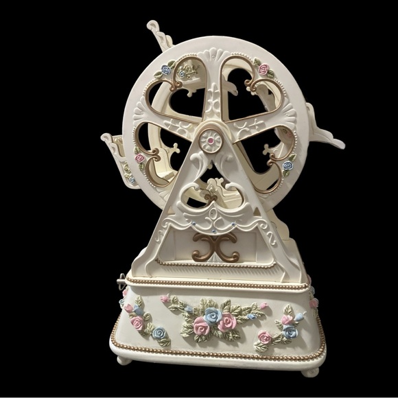 Musical Ferris Wheel Waltz of the Flowers Music Box Victorian/ Nutcracker Roses - Picture 4 of 6